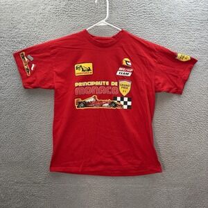 B&C Shirt Adult Large Red Principaute De Monaco F1 Grand Prix Formula One Racing